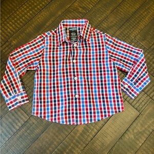 Nautica Kids Checkered Button-Down Shirt - Red, Blue, White